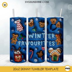 Winter Favourites Christmas Cookies 3D 20oz Tumbler Wrap PNG File