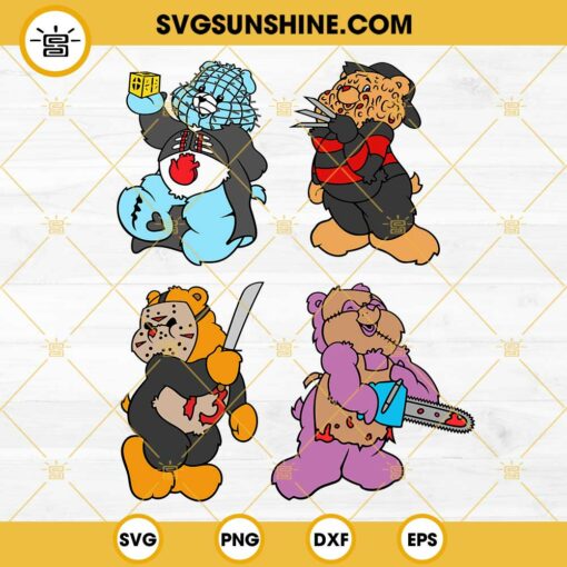 Care Bears Halloween SVG Bundle, Care Bears Horror Movie Characters SVG Files