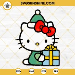 Hello Kitty Christmas Santa Claus SVG, Kitty Merry Christmas SVG PNG DXF EPS Files