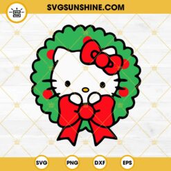 Hello Kitty Christmas Wreath SVG PNG Cricut Files