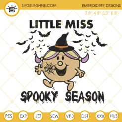 Little Miss Spooky Season Halloween Embroidery Designs