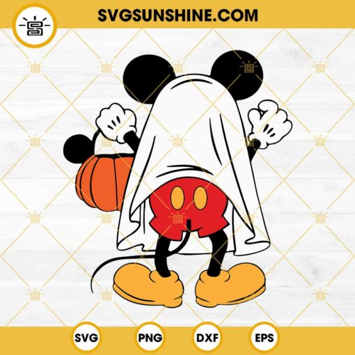 Mickey Ghost Halloween SVG, Mickey Pumpkin SVG, Disney Halloween SVG