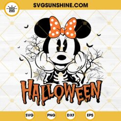 Minnie Mouse Halloween SVG, Minnie Skeleton SVG Cricut File