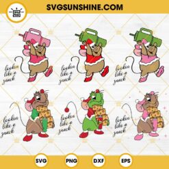 Pink Gus Gus Christmas Tree Cake SVG, Lookin Like A Snack Gus Gus Mouse SVG, Disney Christmas SVG PNG Files