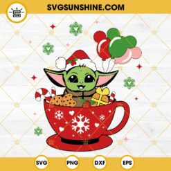 Baby Yoda Christmas Coffee SVG, Star Wars Christmas SVG EPS PNG DXF