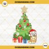 Bingo Santa Hat And Christmas Tree PNG, Bluey Bingo Christmas PNG