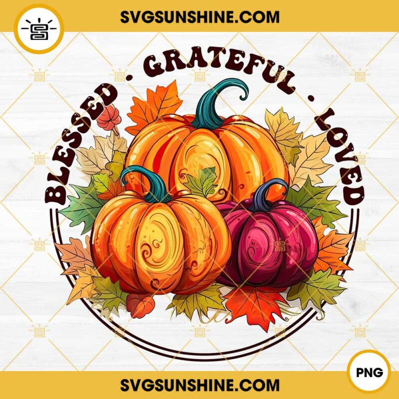 Thankful Grateful Blessed Pumpkin Women's Baseball Tee – Thanksgiving Long Sleeve Shirt