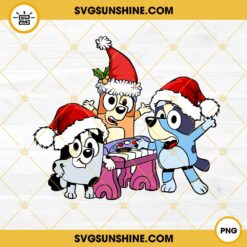 Bluey Bingo And Muffin Santa Hat Christmas PNG Design Files