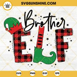 Brother Elf Buffalo Plaid SVG, Brother Christmas SVG PNG EPS DXF