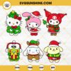 Christmas Sanrio Friends Bundle SVG, Hello Kitty Kawaii Merry Christmas SVG PNG EPS DXF