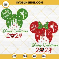 Disney Christmas 2024 SVG, Family Vacation SVG, Mickey And Minnie Christmas SVG EPS PNG DXF