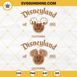 Disneyland Est 1955 California SVG, Mickey And Minnie Gingerbread Man Christmas SVG Bundle