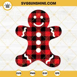 Buffalo Plaid Gingerbread Man SVG, Ginger Man Christmas SVG PNG EPS DXF