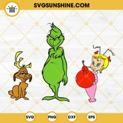 Grinch Cindy Lou Who And Max Dog SVG, Grinch SVG, Cindy Lou Who SVG, Max Dog SVG