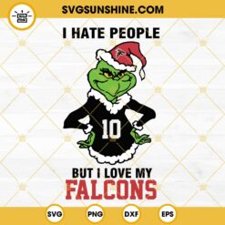 Grinch Philadelphia Eagles Christmas SVG, I Hate People But I Love My Eagles Football SVG