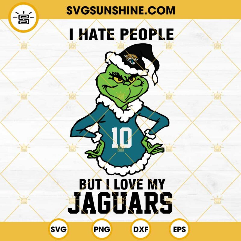 Grinch Jacksonville Jaguars SVG, Football Christmass SVG, I Hate People