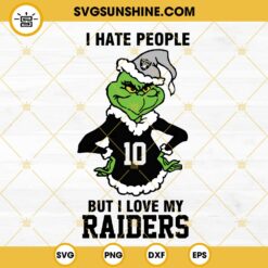 Grinch Las Vegas Raiders Christmas SVG, I Hate People But I Love My Raiders Football SVG PNG DXF EPS Cut Files