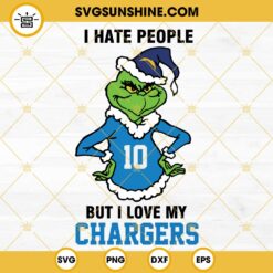 Grinch I Hate People But I Love My Los angeles Chargers Football SVG PNG DXF EPS Cut Files