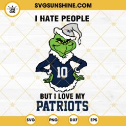 Grinch I Hate People But I Love My New England Patriots Football SVG PNG DXF EPS Cut Files