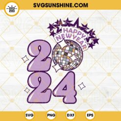 Happy New Year 2024 SVG, 2024 Disco Ball SVG, New Year 2024 SVG