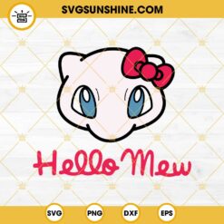 Hello Kitty Mew SVG, Mewtwo Pokemon SVG PNG EPS DXF