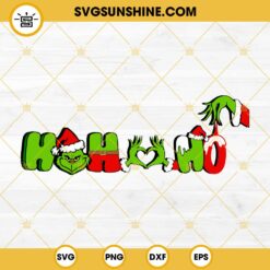 Ho Ho Ho Grinch Christmas SVG, Grinch Hand Heart SVG, Grinch Face SVG