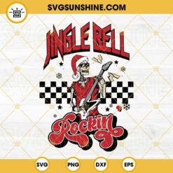 Jingle Bell Rockin SVG, Skeleton Santa Claus SVG PNG DXF EPS Files