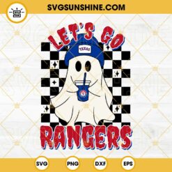 Let’s Go Rangers Boo Ghost SVG, Texas Rangers Baseball Halloween SVG