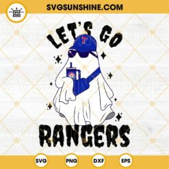 Let’s Go Rangers SVG, Boo Ghost Texas Rangers Halloween SVG PNG Files