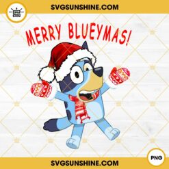 Merry Blueymas PNG, Bluey Merry Christmas PNG Design Files