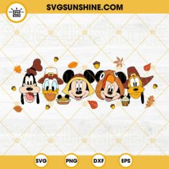 Mickey And Friends Happy Thanksgiving SVG, Disney Thanksgiving SVG, Disney Fall SVG
