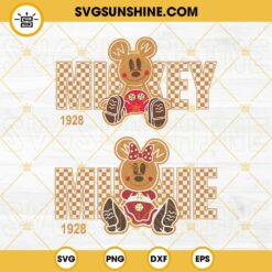 Mickey Minnie Gingerbread Man SVG Bundle, Disney Christmas SVG PNG DXF EPS Files
