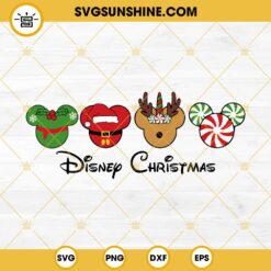 Disney Christmas SVG, Mickey Head Santa Claus Candy Cane Christmas SVG