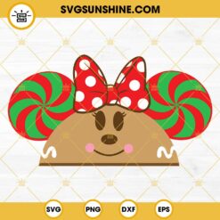 Minnie Gingerbread Hat Ears SVG, Disney Christmas SVG PNG DXF EPS