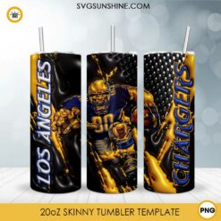 3D Mascot Los Angeles Chargers Football 20oz Tumbler Wrap PNG File