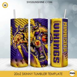 3D Mascot Minnesota Vikings Football 20oz Tumbler Wrap PNG File