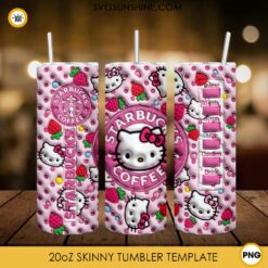 3D Hello Kitty Starbucks Coffee 20oz Tumbler Wrap PNG File