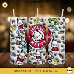 3D Pochacco Hello Kitty 20oz Tumbler Wrap PNG File