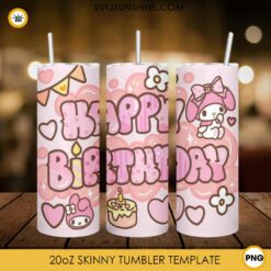 My Melody Chibi Designs 20oz Tumbler Wrap PNG File