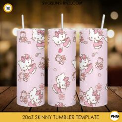 Hello Kitty And Bear Design 20oz Tumbler Wrap PNG File