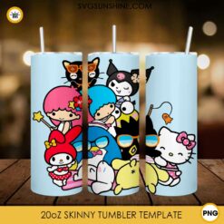 Hello Kitty And Friends Summer 20oz Tumbler Wrap PNG File