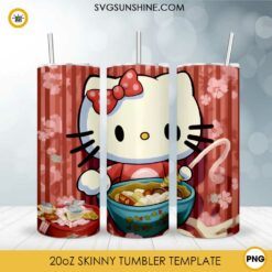 Hello Kitty Eat Ramen 20oz Tumbler Wrap PNG File