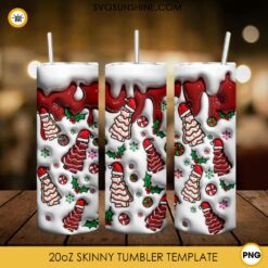 3D Little Debbie Christmas Tree Cakes 20oz Tumbler Wrap PNG File