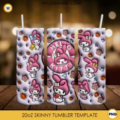 3D My Melody Hello Kitty 20oz Tumbler Wrap PNG File