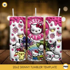 Hello Kitty Sanrio Characters 3D Designs 20oz Tumbler Wrap PNG File