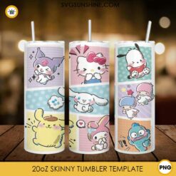 Hello Kitty Sanrio Characters Water Color 20oz Tumbler Wrap PNG File