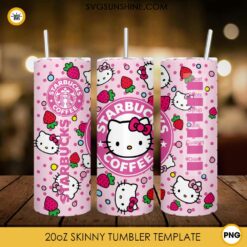 Hello Kitty Starbucks Coffee Design 20oz Tumbler Wrap PNG File