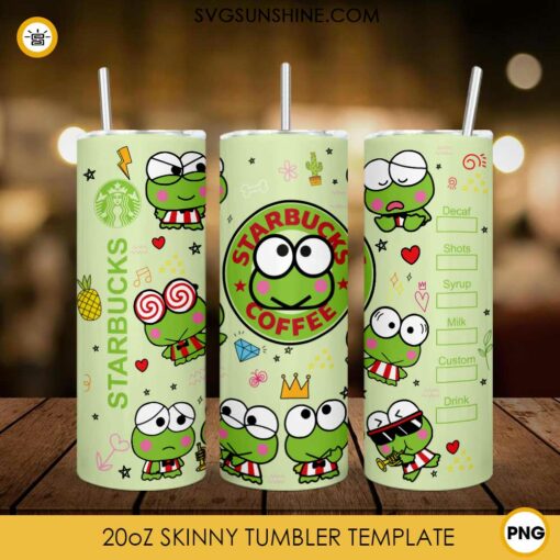 Keroppi Starbucks Coffee 20oz Tumbler Wrap PNG File