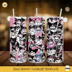 Kuromi Stictkers Designs 20oz Tumbler Wrap PNG File