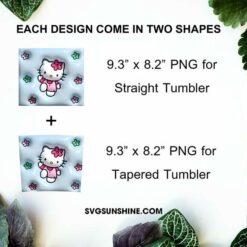3D Hello Kitty 20oz Tumbler Wrap PNG File